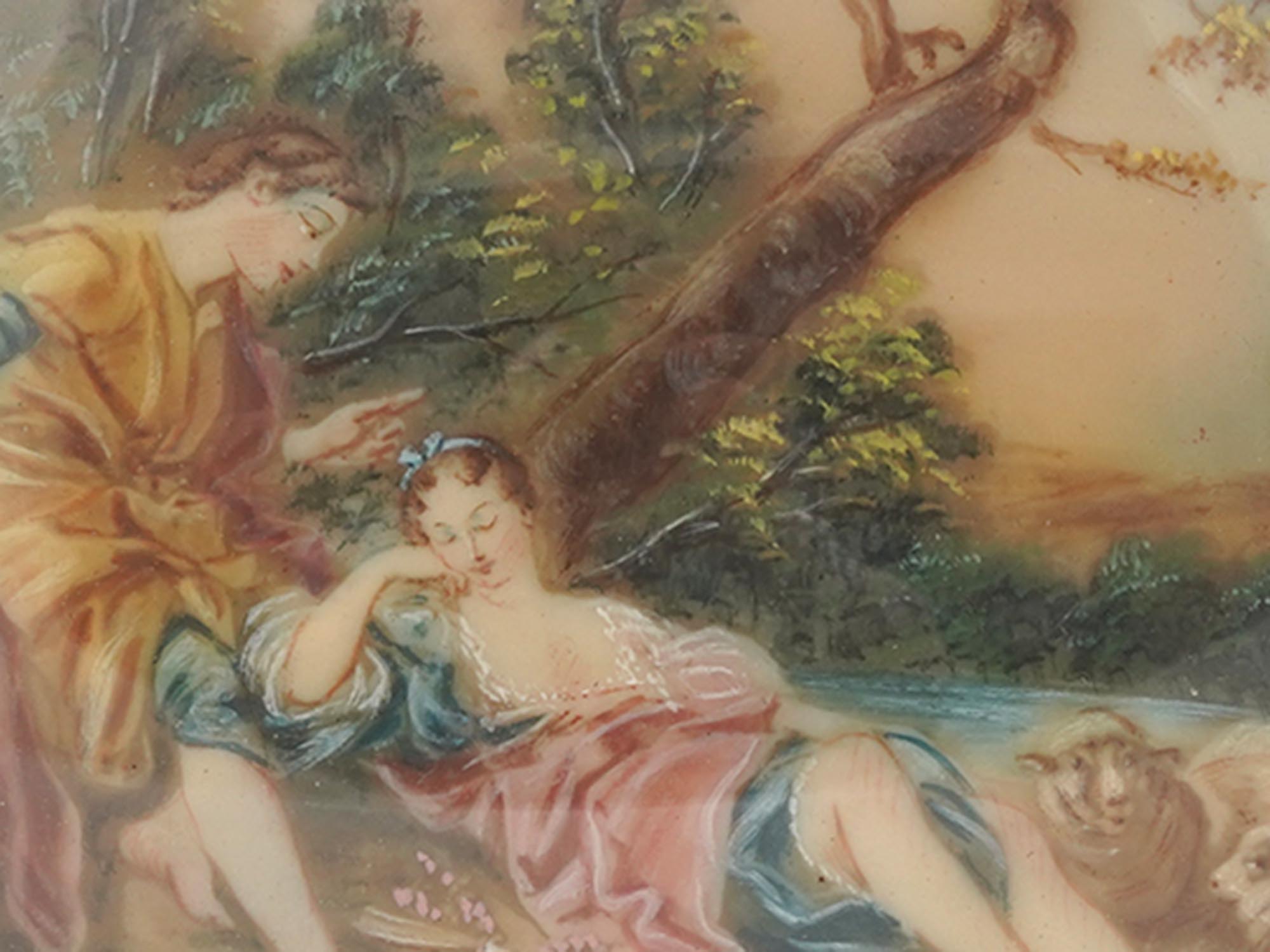 AFTER BOUCHER ROCOCO MINIATURE ENAMEL PAINTING PIC-1